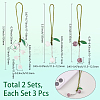 2 Sets Handmade Lampwork & Acrylic Flower Mobile Straps HJEW-SC0002-08-2