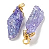 Electroplated Raw Rough Natural Quartz Crystal Big Pendants G-A229-02G-06-2