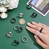 12Pcs 2 Colors 304 Stainless Steel Finger Ring RJEW-UN0001-18-2