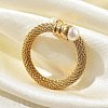 304 Stainless Steel Open Cuff Rings for Women RJEW-F173-02G-5