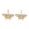 Brass Micro Pave Cubic Zirconia Pendants KK-E005-14G-02-1