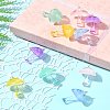 10Pcs 5 Colors Luminous Epoxy Resin Mushroom Pendants RESI-FS0001-99-10