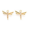 Brass Micro Pave Clear Cubic Zirconia Pendants KK-T077-44G-1
