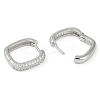 Rack Plating Square Brass Micro Pave Cubic Zirconia Hoop Earrings EJEW-Z059-13P-3