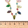 Brass Pave Colorful Cubic Zirconia Geometric Link Chain Necklaces NJEW-C111-03A-5
