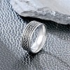 201 Stainless Steel Scale Pattern Finger Rings for Men FS-WGDD078-02-3