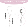 3Pcs Glass Alloy Pendant Decorations HJEW-DR00165-2