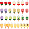 40Pcs 10 Styles Opaque Resin Pendants RESI-SC0006-16-1