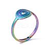 Ion Plating(IP) 201 Stainless Steel Vortex Adjustable Ring for Women RJEW-C045-07M-1