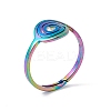 Ion Plating(IP) 201 Stainless Steel Vortex Adjustable Ring for Women RJEW-C045-07M-1