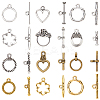 96Pcs 12 Styles Tibetan Style Toggle Clasps FIND-SC0009-16-1