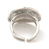Brass Flat Round Open Cuff Ring for Women KK-H434-26P-2