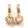 Brass Micro Pave Cubic Zirconia European Dangle Charms KK-A156-03G-RS-3