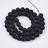 Spray Painted Natural Lava Rock Beads Strands G-N0324-B-01-2
