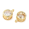 Brass Pave Clear Cubic Zirconia Pendants CU-CBA42CA-04C-G-2