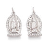 925 Sterling Silver Micro Pave Clear Cubic Zirconia Religion Pendants STER-N016-106P-1