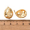 Brass Hollow Oval Stud Earrings EJEW-A143-03G-5
