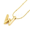 Ion Plating(IP) Initial Letter 304 Stainless Steel Pendant Necklace NJEW-R265-05G-W-3