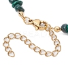 Natural Malachite Chip & Glass Beaded Anklets AJEW-AN00682-05-4