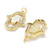 Brass Micro Pave Clear Cubic Zirconia Pendants KK-L213-039G-03-3
