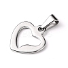 304 Stainless Steel Open Heart Charms STAS-L210-29P-2