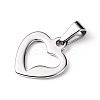 Tarnish Resistant 304 Stainless Steel Open Heart Charms STAS-L210-29P-2