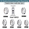 18Pcs 6 Size 201 Stainless Steel Grooved Finger Ring Settings RJEW-SC0001-05P-2