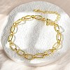 Brass Oval Link Chain Bracelets for Women Men BJEW-K273-15G-2