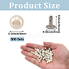 300Pcs ABS Plastic Imitation Pearl Rivet Studs KY-CL0001-02B-2