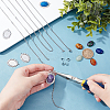 DIY Natural Mixed Stone Oval Pendant Necklace Making Kit DIY-UN0003-11-2
