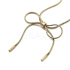 304 Stainless Steel Round Snake Chain Bowknot Pendant Necklaces for Women NJEW-Z050-01G-01-2