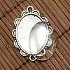 25x18mm Oval Dome Clear Glass Cover and Antique Silver Alloy Cabochon Connector Settings Sets DIY-X0082-AS-NF-3