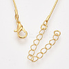 Brass Square Snake Chain Necklace Making MAK-T006-10A-G-2