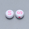 Craft Acrylic Horizontal Hole Letter Beads SACR-S201-11S-2