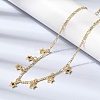 Brass Micro Pave Cubic Zirconia Star Pendant Necklaces NJEW-B157-12G-3