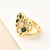 Brass Micro Pave Cubic Zirconia Cuff Rings RJEW-C134-02G-2