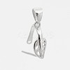 Anti-Tarnish Trendy Rhodium Plated 925 Sterling Silver Pinch Bails STER-M088-10B-1