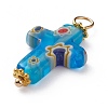 Handmade Millefiori Glass Pendants X-PALLOY-JF00577-3