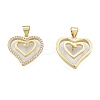 Brass Micro Pave Clear Cubic Zirconia Pendants KK-G431-07G-1