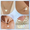 60Pcs 6 Style Glass Pendants PALLOY-YW00164-6