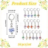Round with Flower Pattern Handmade Printed Porcelain Ceramic Pendant Stitch Markers HJEW-AB00459-2