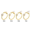 Deer Brass Pave Clear Cubic Zirconia Cuff Cup Peg Ring Settings KK-NH0007-09G-4