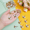 32Pcs 2 Colors Bees Alloy Enamel Pendant Decorations HJEW-PH02214-3