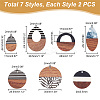   14Pcs 7 Styles Opaque Resin & Walnut Wood Pendants RESI-PH0001-99-2