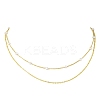Brass and ABS Imitation Pearl Layered Necklace for Women NJEW-JN04911-02-1
