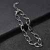 304 Stainless Steel Link Chain Bracelets for Women BJEW-A051-02P-2