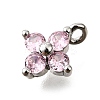 Brass Micro Pave Cubic Zirconia Pendants KK-D356-07H-P-2