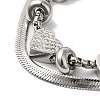 Stainless Steel Crystal Rhinestone Heart Multi-strand Bracelets for Women BJEW-G719-09P-2
