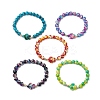 Round Dyed Synthetic Turquoise Beads Stretch Bracelets BJEW-JB10609-1
