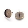 Brass Stud Earring Settings KK-E589-14mm-AB-NR-2